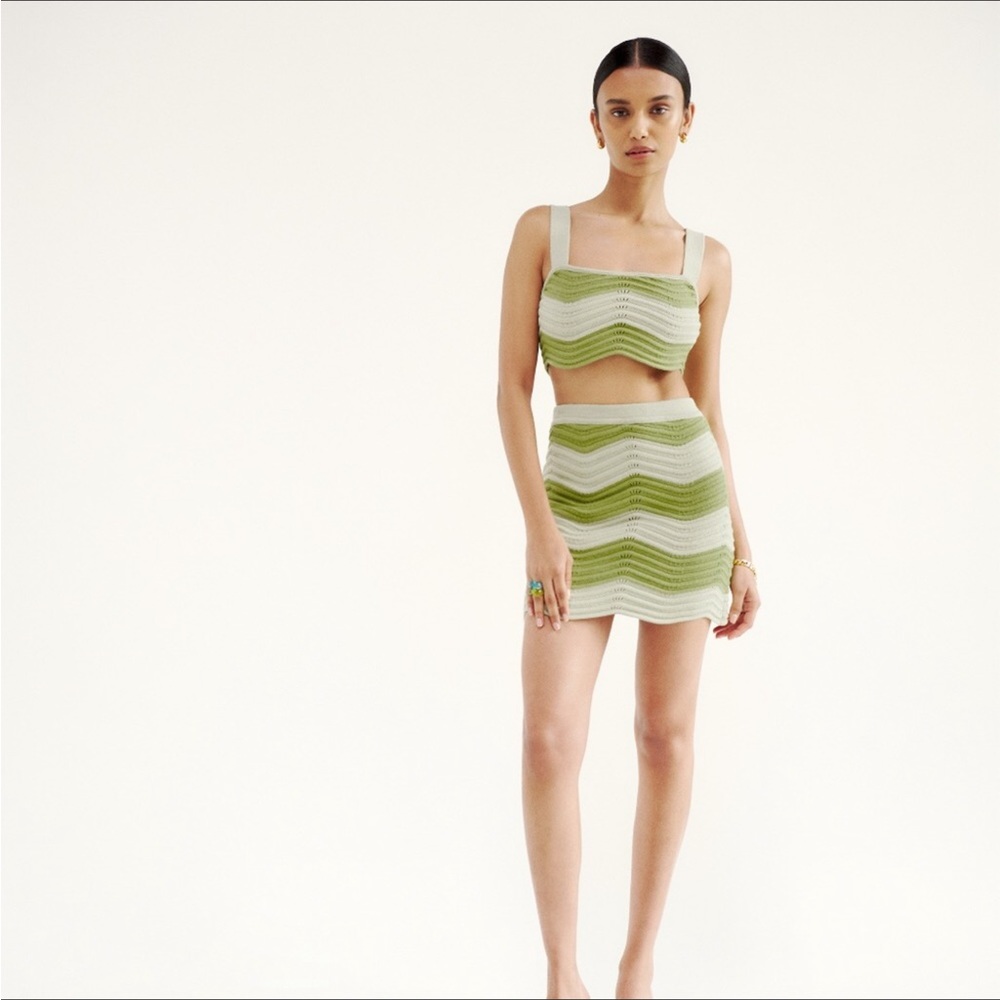 Reformation Yara Novelty Open Knit Set Two Piece XL